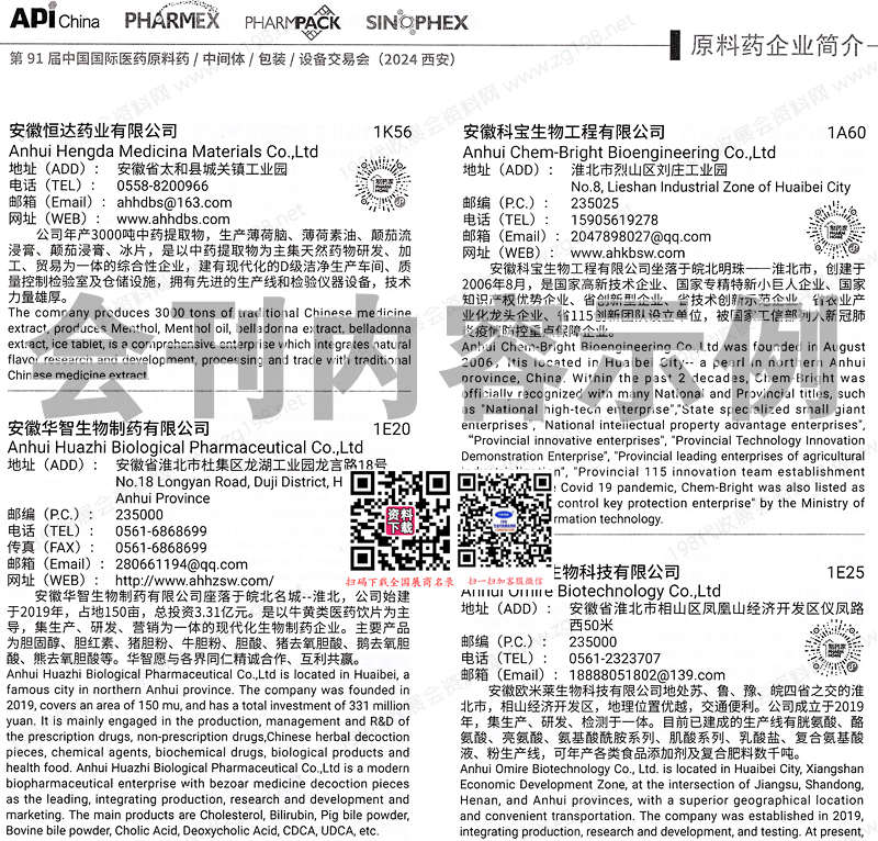 【会刊2本】2024西安第91届API China中国国际医药原料药中间体包装设备交易会会刊