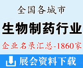 全国各城市生物制药行业企业名录汇总【1860家】医药